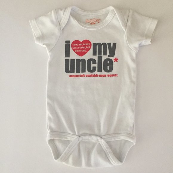 "I LOVE MY UNCLE" Diaper Shirt Size 6-12 Months - Picture 1 of 2